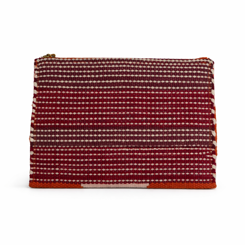 Terracotta & Blush Evil Eye Rays Embroidered Clutch