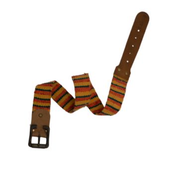 Striped Woven Leather Belt