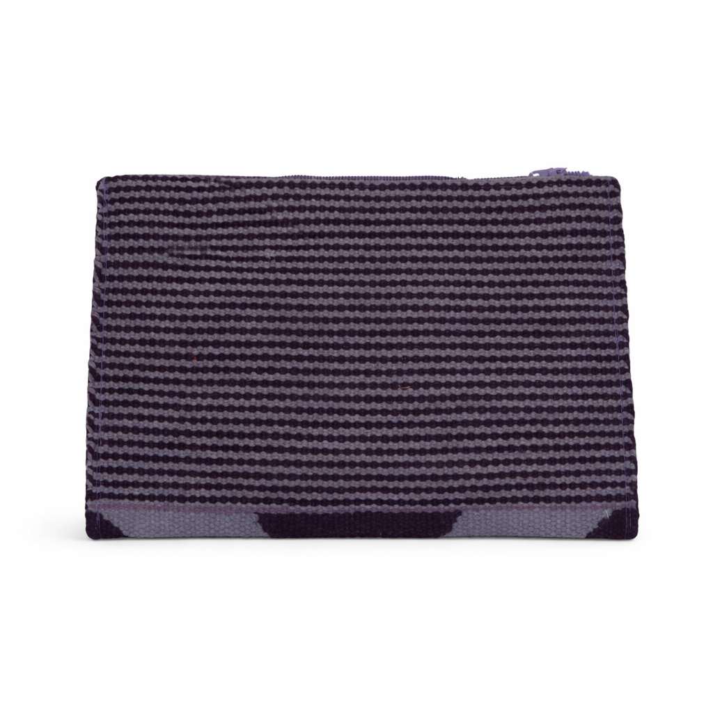 Grey & Plum Evil Eye Rays Embroidered Clutch