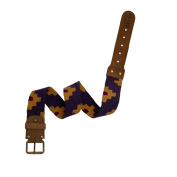Geometric Contrast Woven Leather Belt