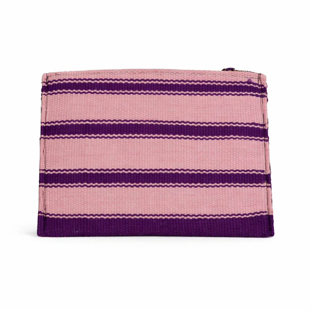 Deep Purple Evil Eye Round Embroidered Clutch