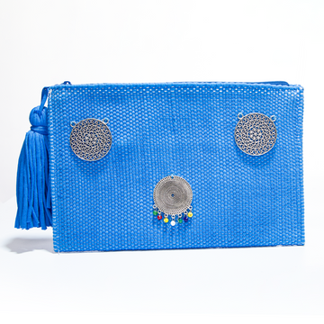 Sky Blue Kilim Clutch