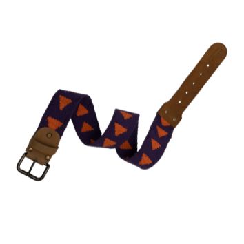 Triangle Pattern Woven Leather Belt