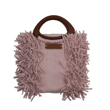 Dusty Rose Fringe Tote Bag