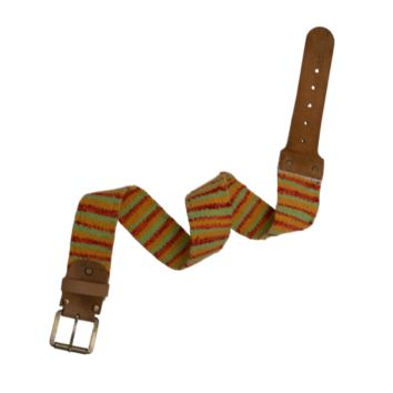 Warm Striped Woven Leather Belt