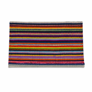 Multicolor Rainbow Striped Geometric Zipper Kilim Clutch