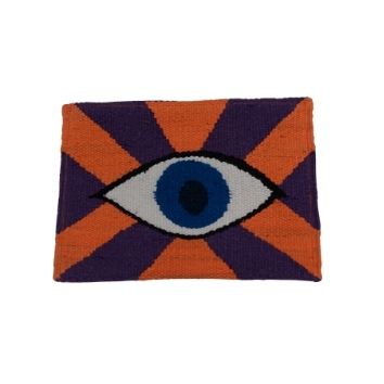 Orange & Purple Evil Eye Rays Embroidered Clutch