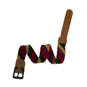Diagonal Multicolor Woven Leather Belt