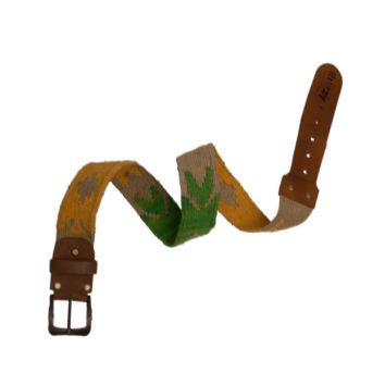 Nature-Inspired Woven Leather Belt