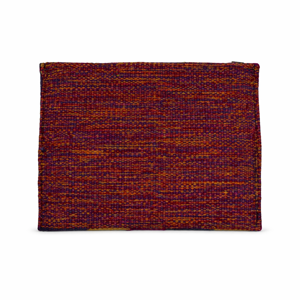 Title: Burgundy, Mustard & Purple Zigzag Geometric Zipper Kilim Clutch