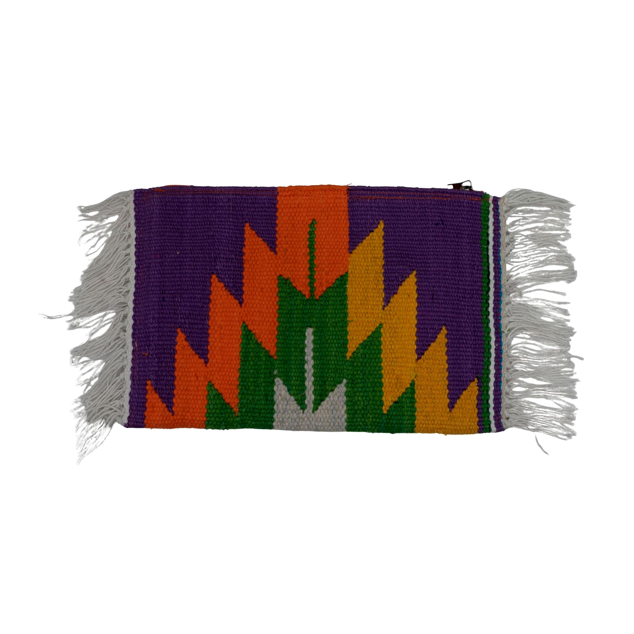 Purple Aztec Rays Sidefringe Flap Clutch