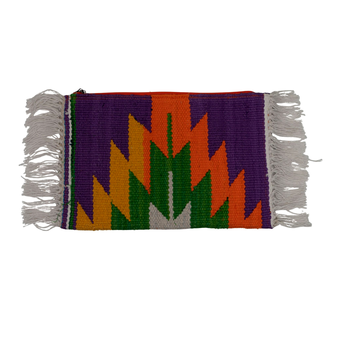 Purple Aztec Rays Sidefringe Flap Clutch