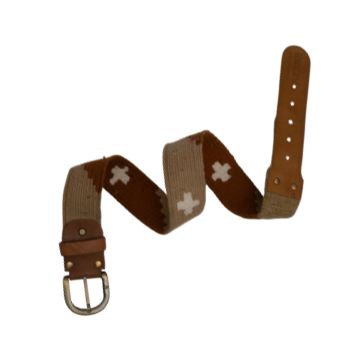 Cross Pattern Woven Leather Belt