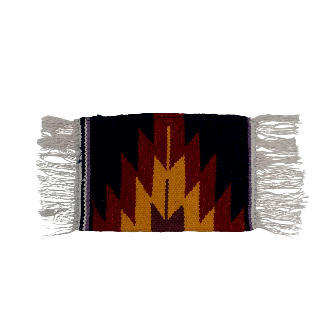 Navy & Red Aztec Rays Sidefringe Flap Clutch
