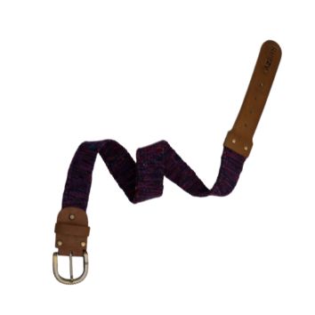 Deep Tone Textured Woven Leather Belt