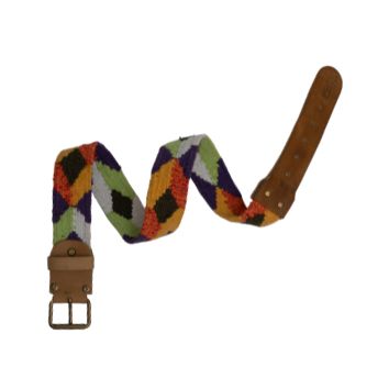 Bold Chevron Woven Leather Belt