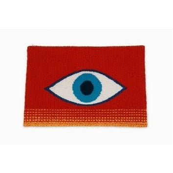 Red Evil Eye Embroidered Clutch