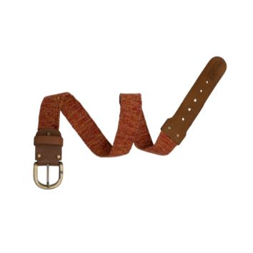 Rust Textured Woven Leather Belt