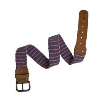 Slim Striped Woven Leather Belt