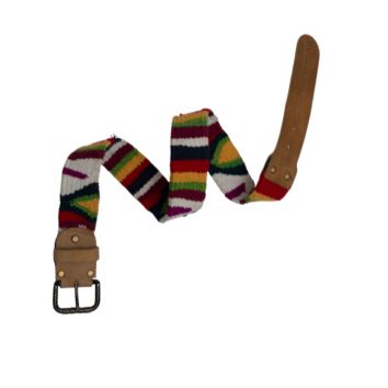 Vibrant Pattern Woven Leather Belt