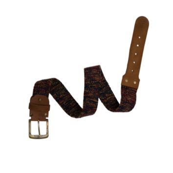 Dark Multi-Tone Woven Leather Belt