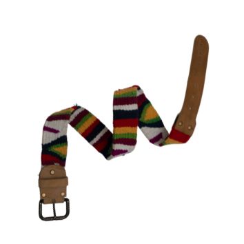 Bold Multicolor Woven Leather Belt