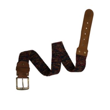 Earth Tone Textured Woven Leather Belt