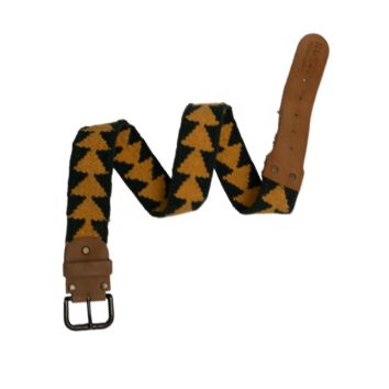 Triangle Motif Woven Leather Belt