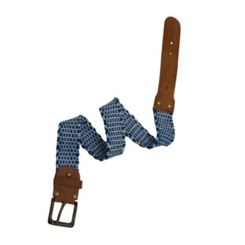 Geometric Micro Woven Leather Belt