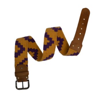 Geometric Pattern Woven Leather Belt