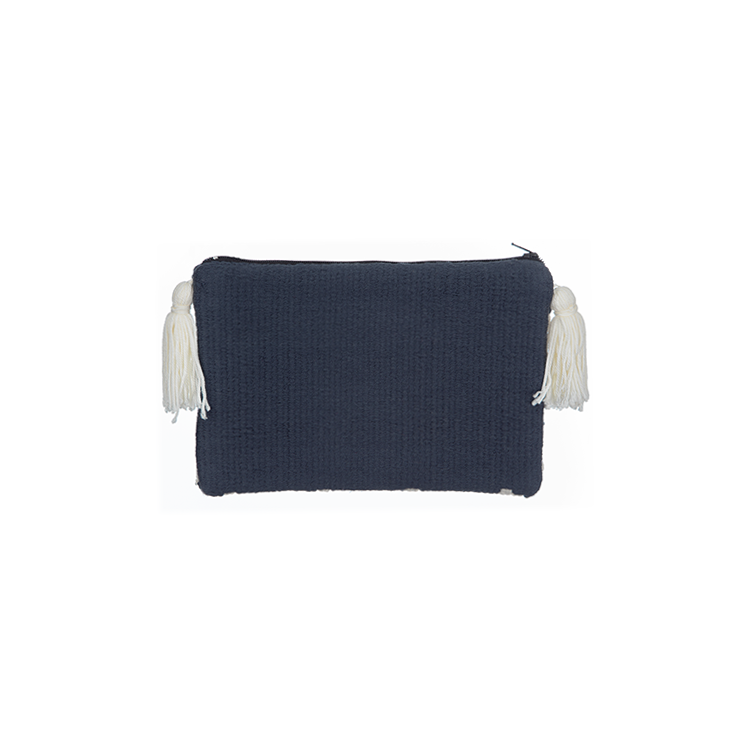 Navy Blue Moroccan Embroidered Clutch