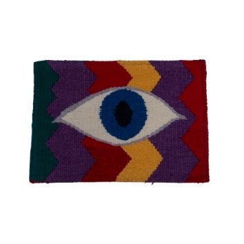 Multicolor Evil Eye Zigzag Embroidered Clutch