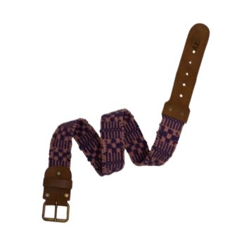 Textured Pattern Woven Leather Belt
