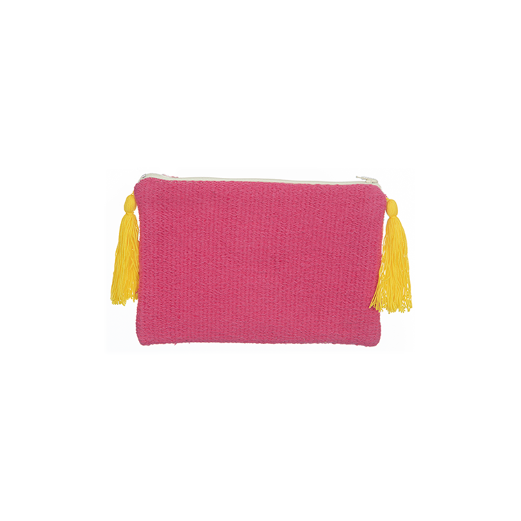 Multicolor Striped Embroidered Clutch