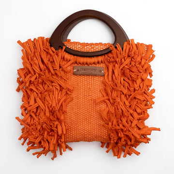 Tangerine Orange Fringe Tote Bag