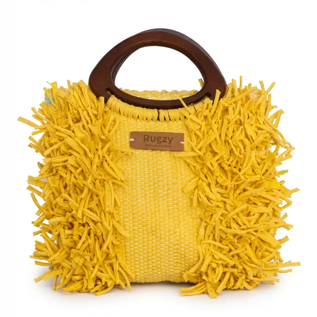 Sunny Yellow Fringe Tote Bag