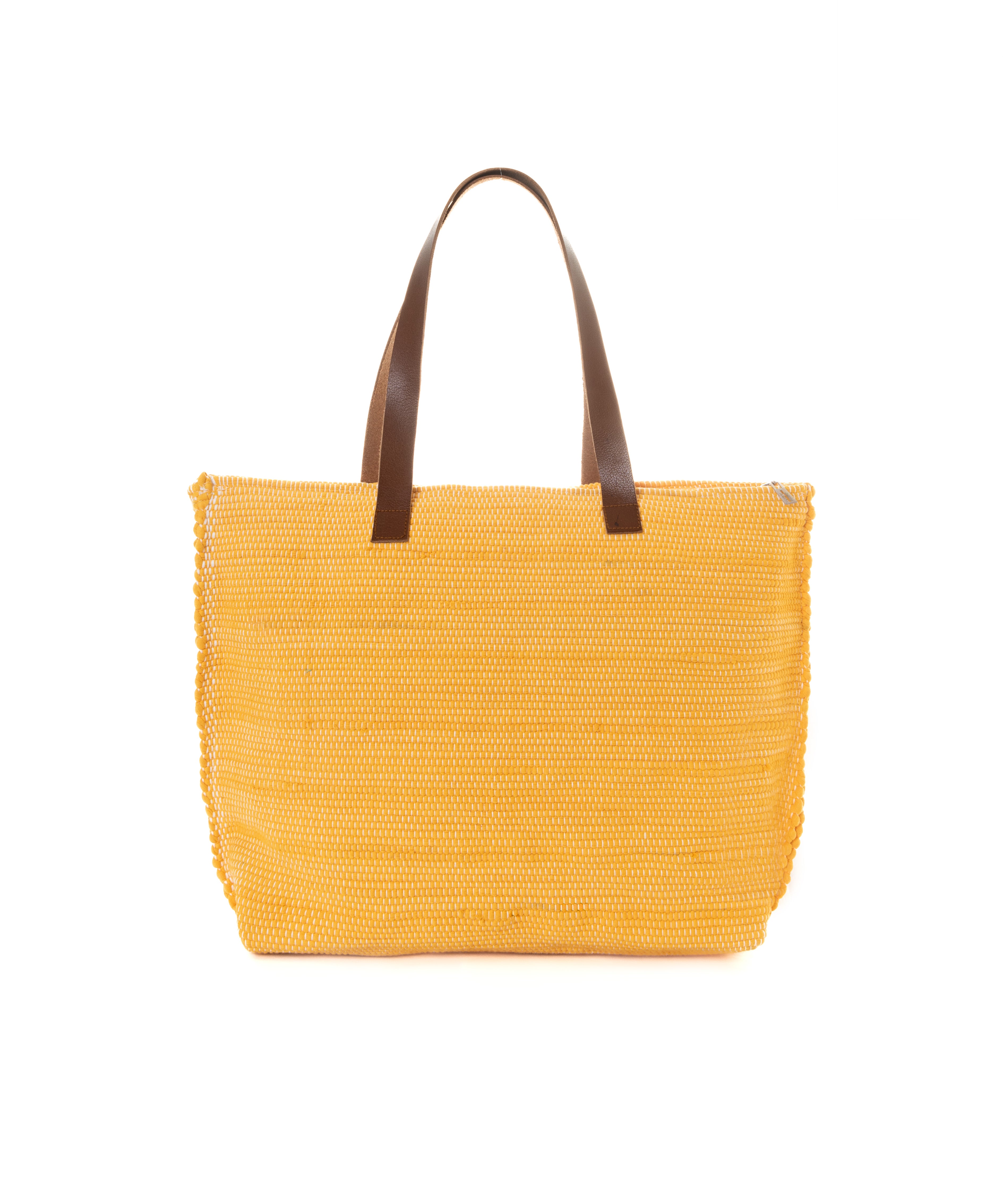 Mustard Yellow Sequin Flower Beach Tote