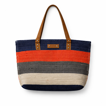 Bold Stripe Woven Tote Bag