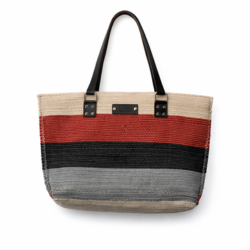 Classic Contrast Striped Tote Bag