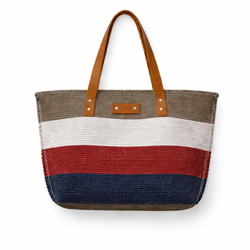 Classic Multicolor Stripe Woven Tote Bag