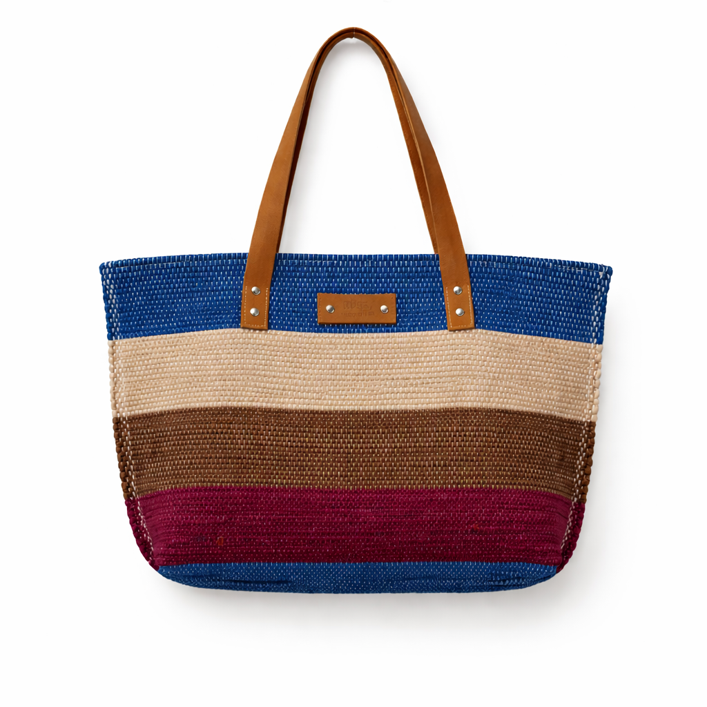 Rich Tone Multicolor Woven Tote Bag