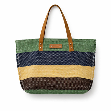 Forest Stripe Woven Tote Bag