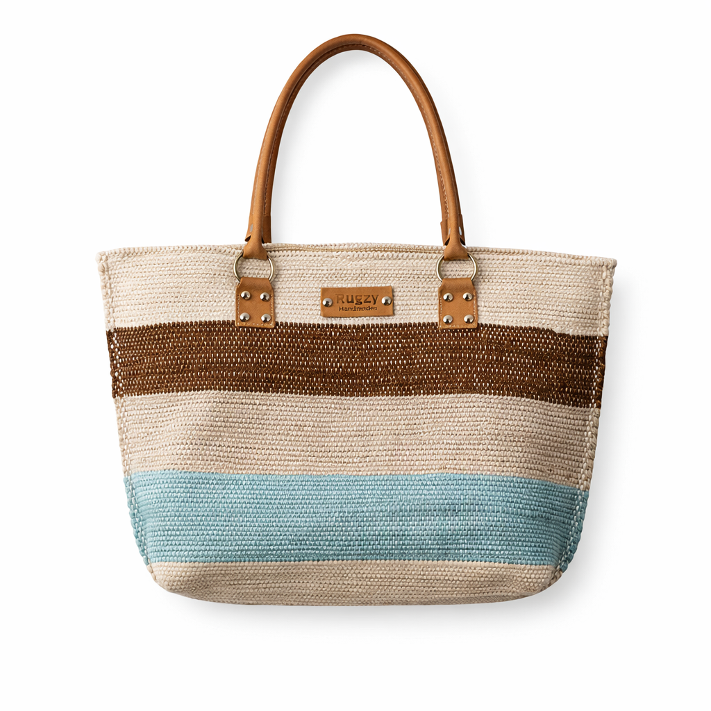 Coastal Sand Woven Tote Bag