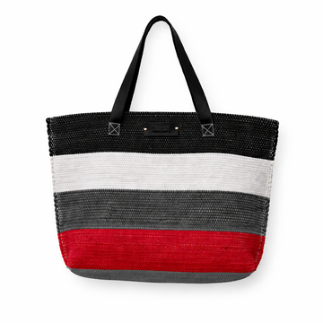 Bold Contrast Woven Tote Bag