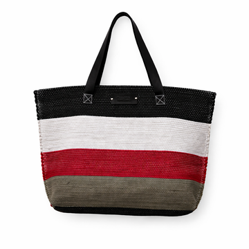 Crimson Edge Woven Tote Bag