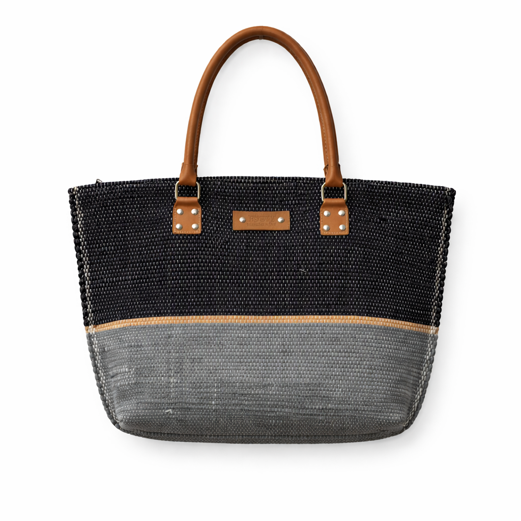 Midnight Steel Woven Tote Bag