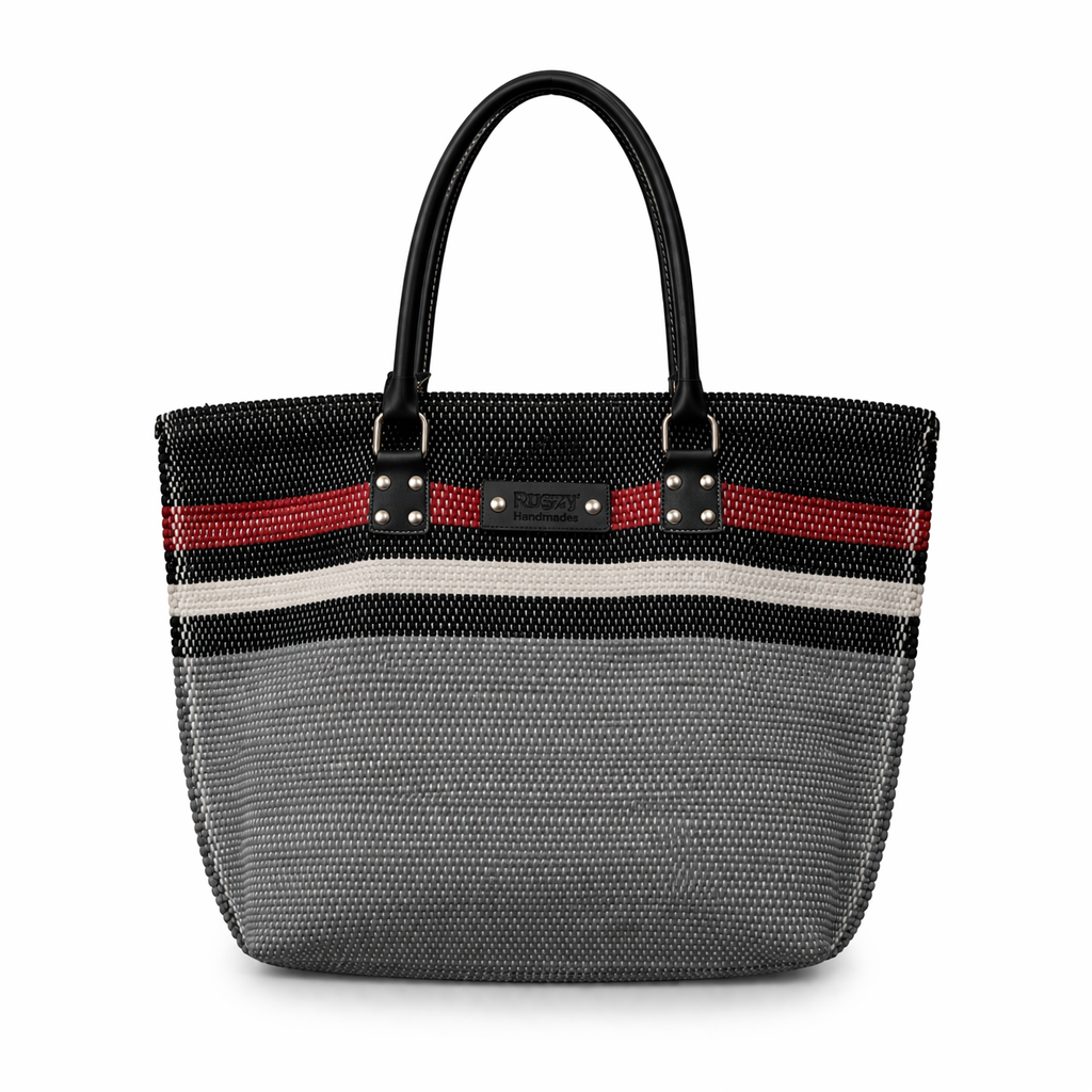 Urban Edge Striped Woven Tote