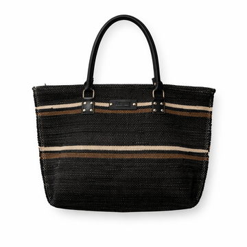 Midnight Stripe Handwoven Tote