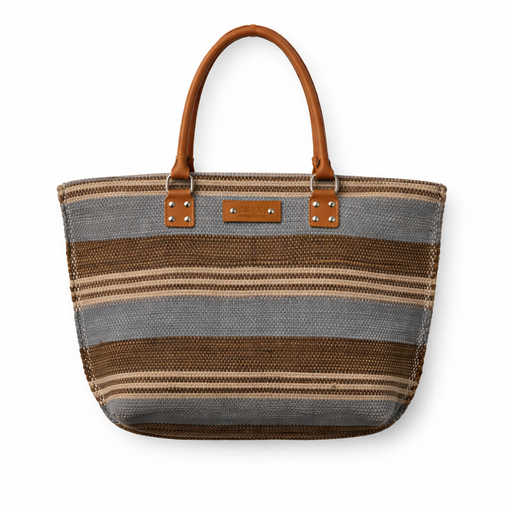 Earthline Striped Handwoven Tote