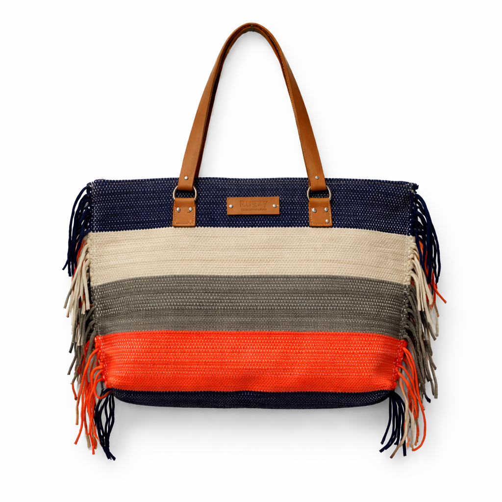 Bold Striped Color Block Tote Bag